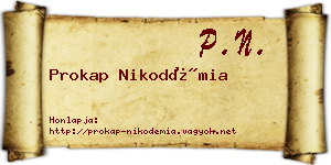 Prokap Nikodémia névjegykártya